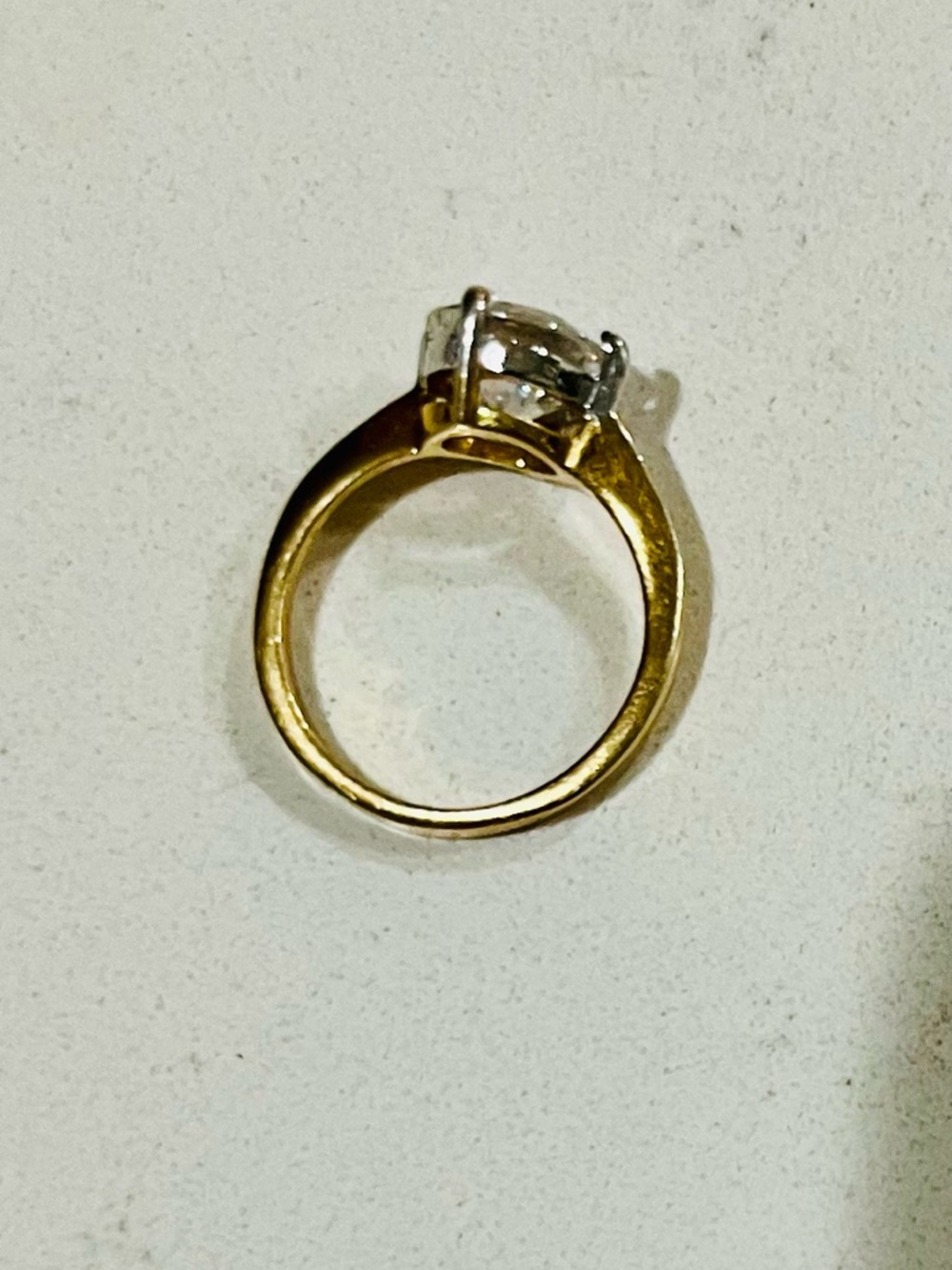 2 Carat Look Solitaire Ring 14K Gold Electroplated Size 6.25 - Picture 11 of 16